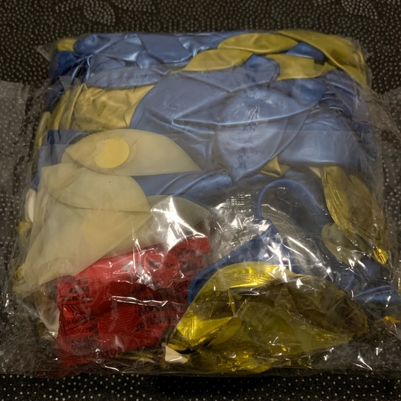 New - 142 pc Balloon Garland Arch Party Kit Metallic Blue and Gold Confetti - Picture 4 of 9